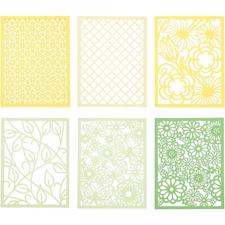 Blondekarton / Cardboard Lace Patterns - Gule & Grønne Farver
