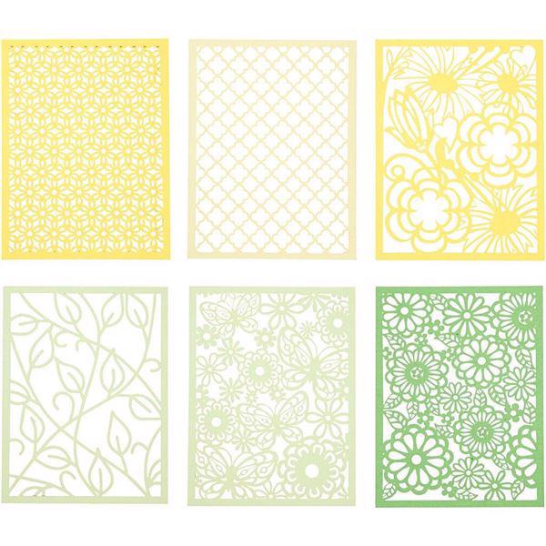 Blondekarton / Cardboard Lace Patterns - Gule & Grønne Farver