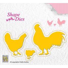 Nellie Snellen Shape Die - Chicken Family (høns)