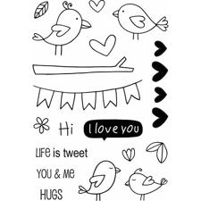 Jane's Doodles Clear Stamp Set - Love Birds