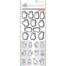 Mama Elephant / Hampton Art Clear Stamp & Die Set - Mini Bunny Agenda