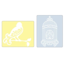Sizzix Textured Impression Embossing Folders - Bird & Birdcage