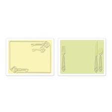Sizzix Textured Impression Embossing Folders - Place Setting & Keys