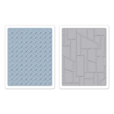 Sizzix Texture Embossing Folders - Tim Holtz / Diamond Plate & Riveted Metal