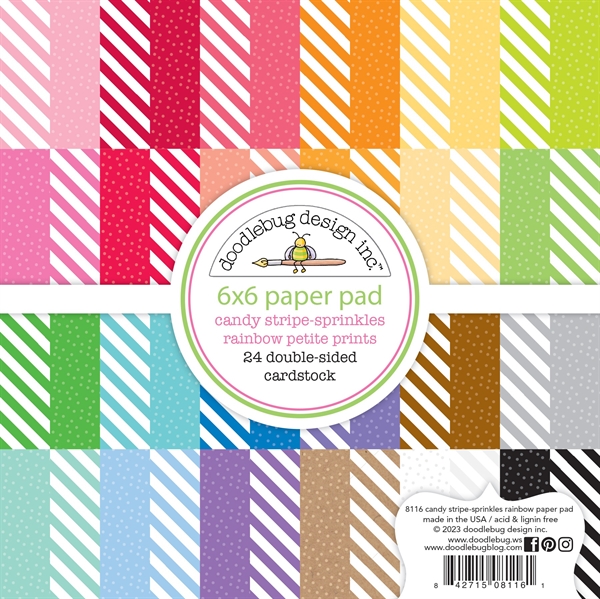 Doodlebug Design Paper Pad 6x6" - Petite Candy Stripe & Sprinkles