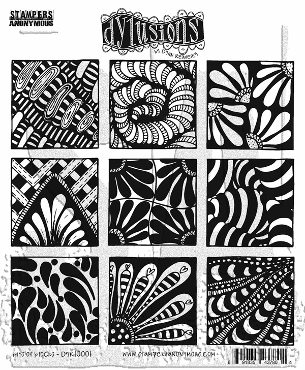 Cling Rubber Stamp Set - Dylusions / Bits of Blocks
