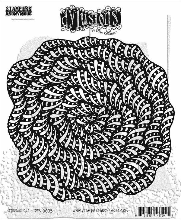 Cling Rubber Stamp Set - Dylusions / Spiralicious