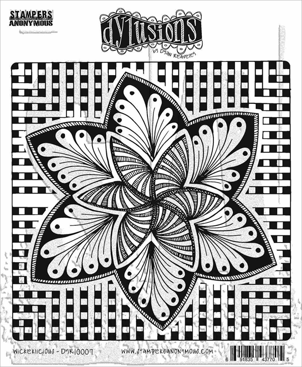 Cling Rubber Stamp Set - Dylusions / Wickerlicious