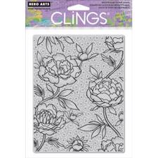Cling Stamp - Large Flower Background