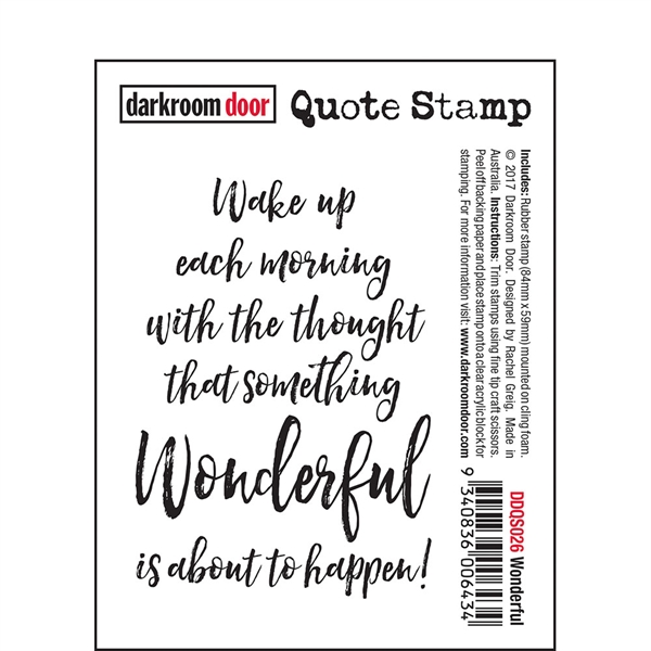 Darkroom Door Stamp - Quote Stamp / Wonderful