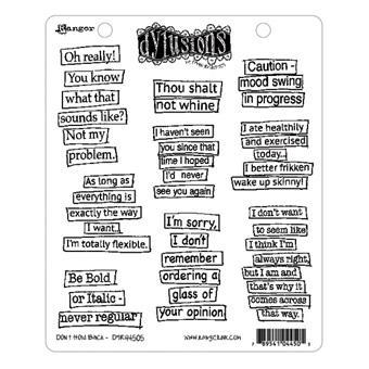 Cling Rubber Stamp Set - Dylusions / Don\'t Hold Back