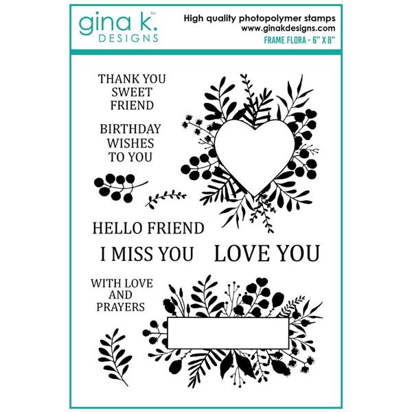 Gina K Design Clear Stamps - Frame Flora