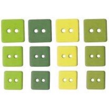 Buttons - Square / Greens