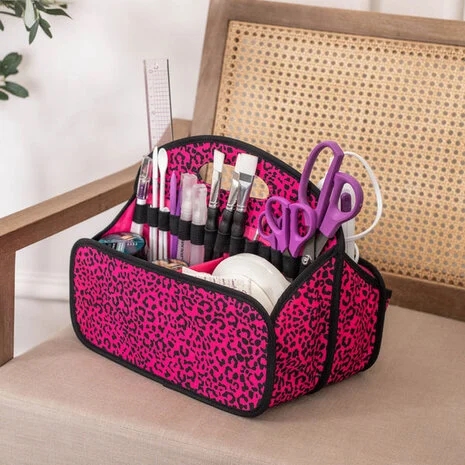 Crafter\'s Companion Portable Tote - Raspberry Cheetah