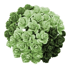 Wild Orchid Crafts - Paper Roses 15mm / Green Tones (50 stk.)