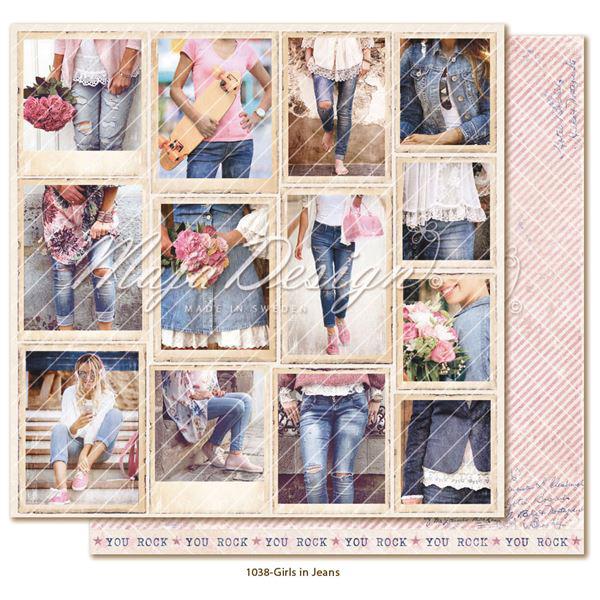 Maja Design Scrapbook Paper -Denim & Girls / Girls in Jeans Snapshots