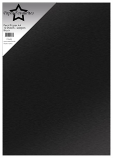 Paper Favourites Pearl Paper (Cardstock) A4 - 240 gram / Black (10 ark)