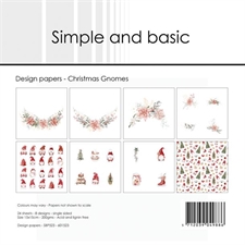 Simple and Basic Design Papers - Christmas Gnomes 15x15 cm (lille)
