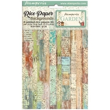 Stamperia A6 Rice Paper Backgrounds - Garden