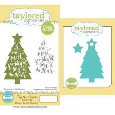 Taylored Expressions Stamp & Die - Flip the Script / Tree Tag