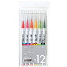 Zig Clean Color Real Brush Marker Set - 12/Pkg Basic Colors
