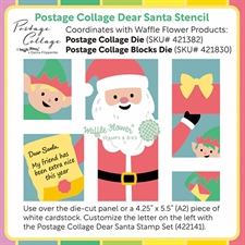 Waffle Flower Stencil Set - Postage Collage / Dear Santa