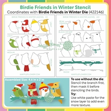 Waffle Flower Stencil Set - Birdie Friends in Winter