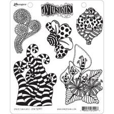 Cling Rubber Stamp Set - Dylusions / Stripy Curlicues 