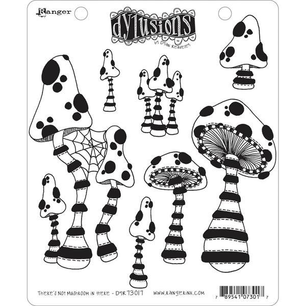 Cling Rubber Stamp Set - Dylusions / There\'s No Mushroom In Here! 