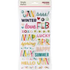 Simple Stories Best Year Ever - Foam Stickers