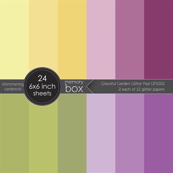 Memory Box Paper Pad 6x6 Glitter Pad / Graceful Garden