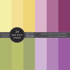 Memory Box Paper Pad 6x6" - Glitter Pad / Graceful Garden