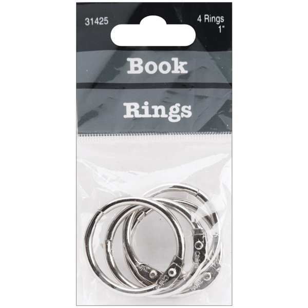 Book Rings - Sølvfarvet 1" ( 25 mm) - 4 stk.
