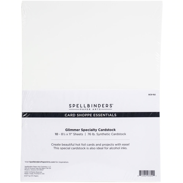 Spellbinders Card Shoppe Essentials 8.5"X11" - Glimmer Specialty Cardstock White (10 pack)