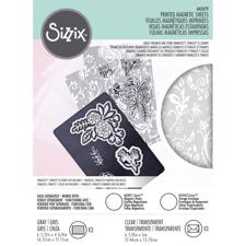 Sizzix Magnetic Sheet - Standard 4.75"X6.5" (3-pack) PRINTED w. Plastic Envelopes