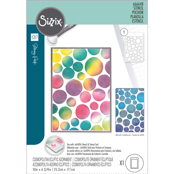 Sizzix Stencil By Stacey Park - Cosmopolitan Ecliptic Adornment