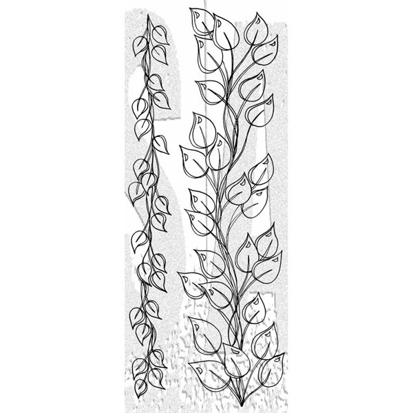 Cling Rubber Stamp Set - Dylusions / The Longer the Leaf (4x12")