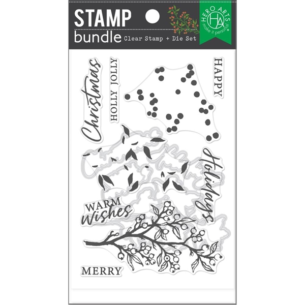 Hero Arts Clear Stamp & DIE Set - Color Layering Holly Branch