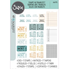 Sizzix Framelits Die & A5 Stamp Set By 49 & Market - Forever Journal Essentials