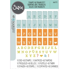 Sizzix Framelits Die & A5 Stamp Set By 49 & Market - Tab Stamp Alpha