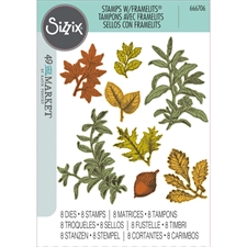 Sizzix Framelits Die & A5 Stamp Set By 49 & Market - Forever Leaves