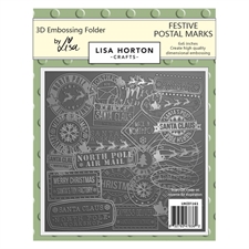 Lisa Horton Crafts Embossing Folder - Festive Postal Marks