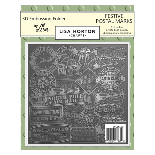 Lisa Horton Crafts Embossing Folder - Festive Postal Marks