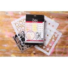 Sizzix Studio Stamp & Stencils Set - Vic Hollins / Retro