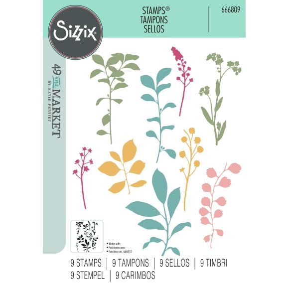 Sizzix Stamp Set By 49 & Market - Fine Stems 01 (kun stempler)