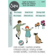 Sizzix Framelits Die & Stamp Set By 49 & Market - Play Time