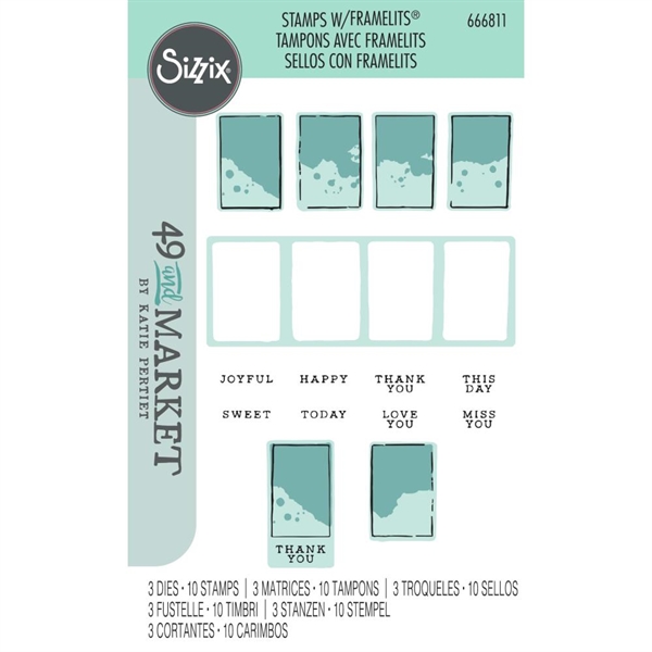 Sizzix Framelits Die & Stamp Set By 49 & Market - Painted Palettes