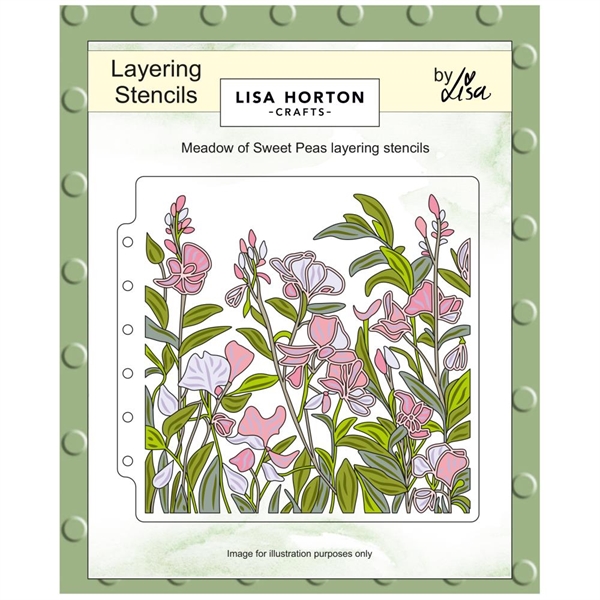 Lisa Horton Crafts Layering Stencils - Meadow Of Sweet Peas