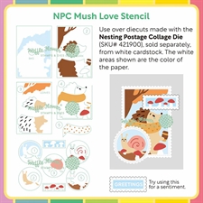 Waffle Flower Stencil Set - NESTING Postage Collage / Mush Love