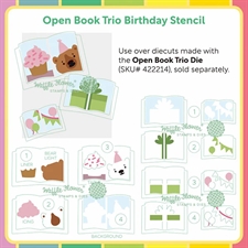 Waffle Flower Stencil Set - Open Book TRIO Birthday Stencil